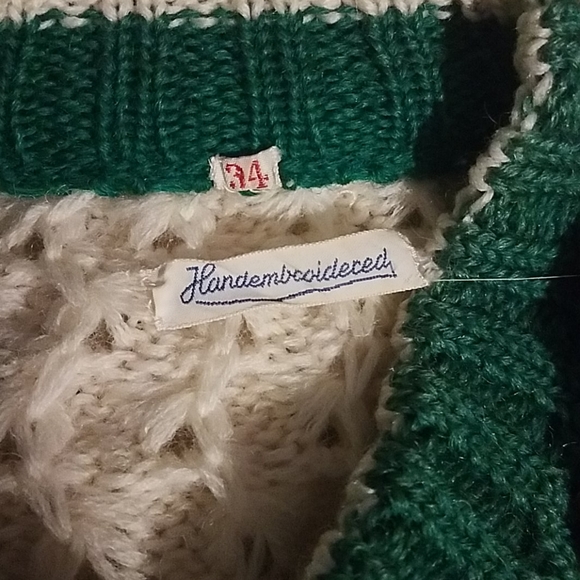 Vintage 1950s  Hand Embroidered Sweater - Picture 7 of 13